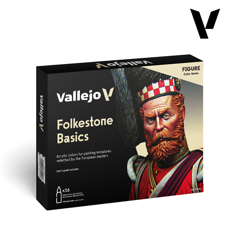 Vallejo Acrylic Paints 70101 Folkstone Basics Paint Set (16-Pack)