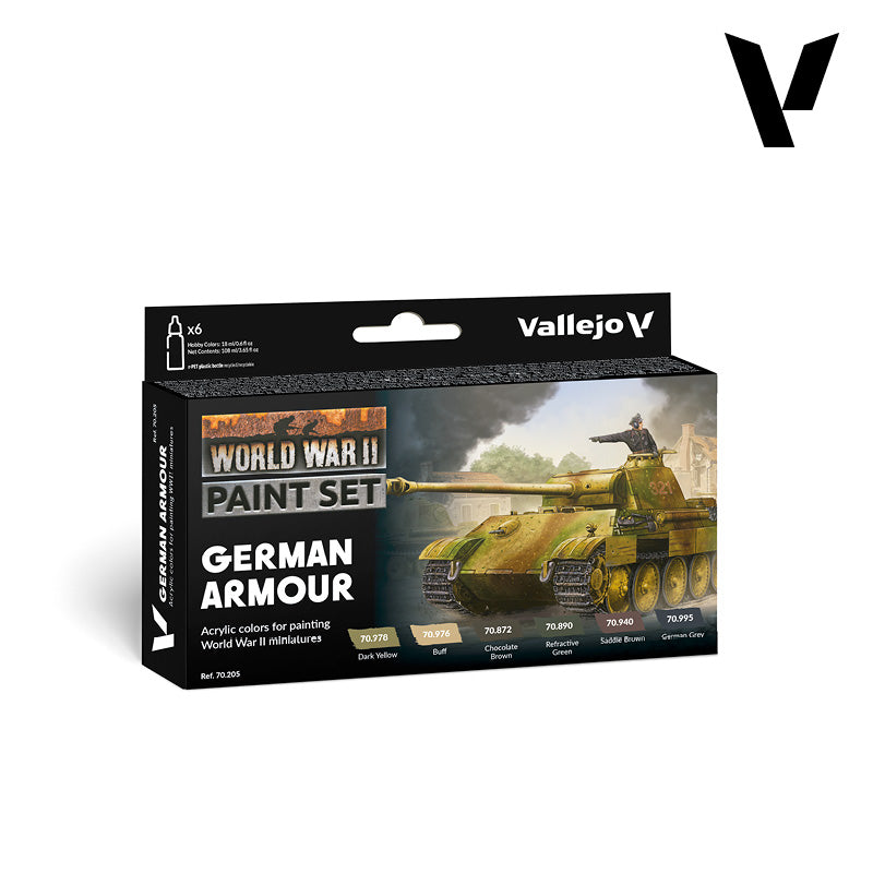 Vallejo Acrylic Paints 70205 German Armour Paint Set (6-Pack)