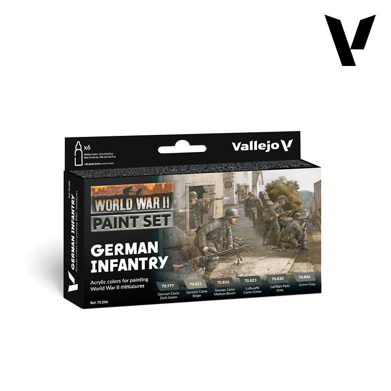 Vallejo Acrylic Paints 70206 German Infantry Paint Set (6-Pack)