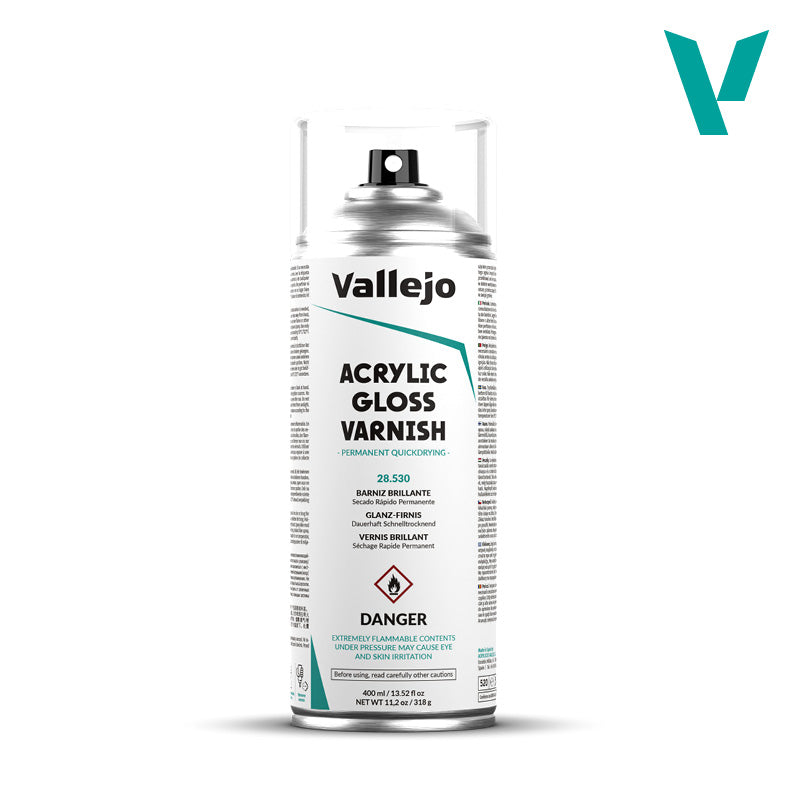 Vallejo Acrylic Paints 28530 Aerosol Spray Paint, Gloss Varnish (400ml)