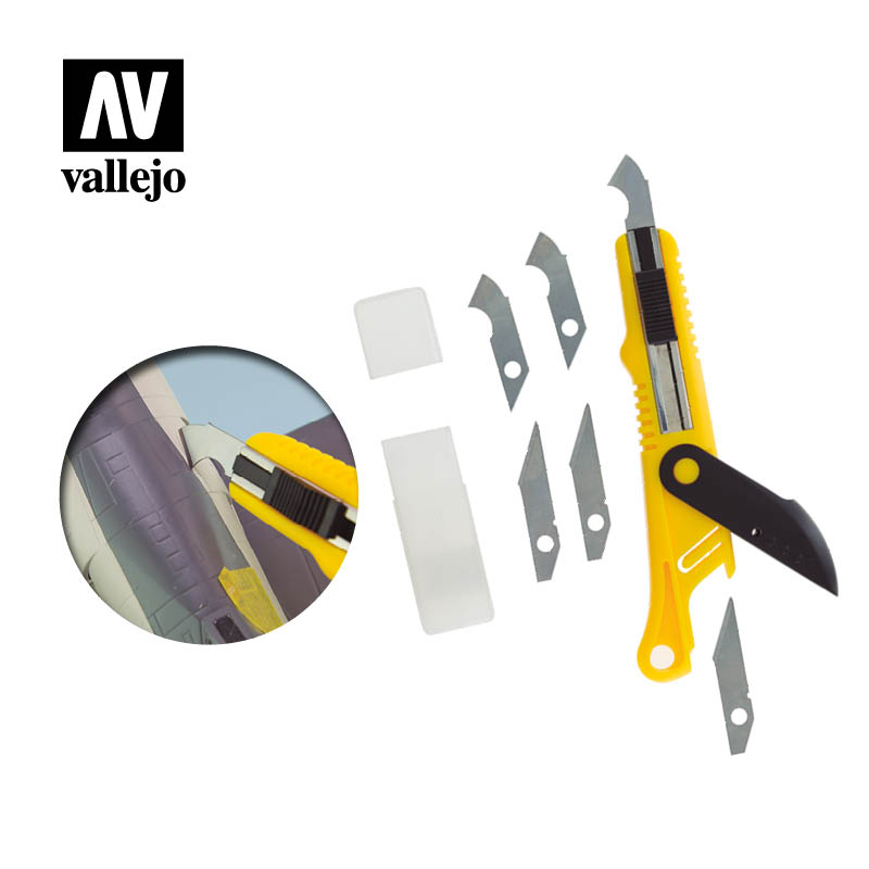 Vallejo Acrylic Paints T06012 Plastic Cutter Scriber Tool & 5 Spare Blades