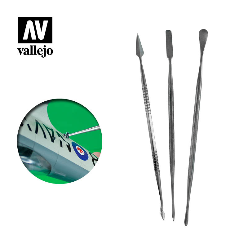 Vallejo Acrylic Paints T02002 Set of 3 Stainless Steel Carvers