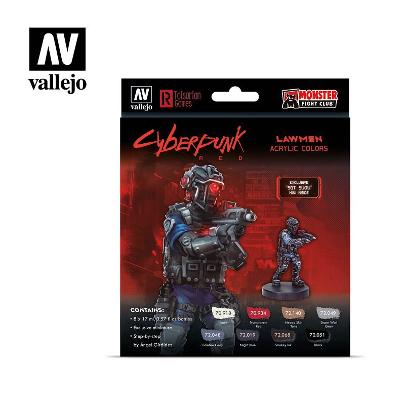 Vallejo Acrylic Paints 72.308 Cyberpunk Lawmen PAINT SET