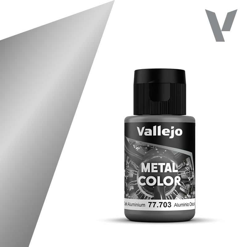 Vallejo Acrylic Paints 77703 Metal Color Paint, Dark Aluminium (32ml)