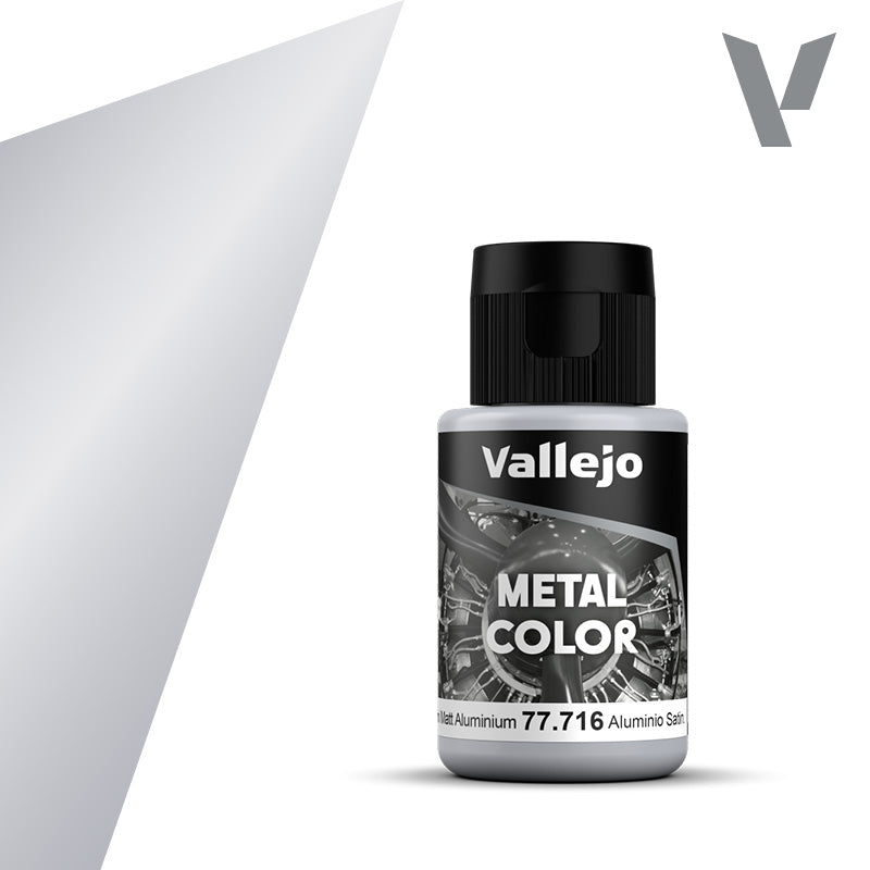 Vallejo Acrylic Paints 77716 Metal Color Paint, Semi Matt Aluminium (32ml)