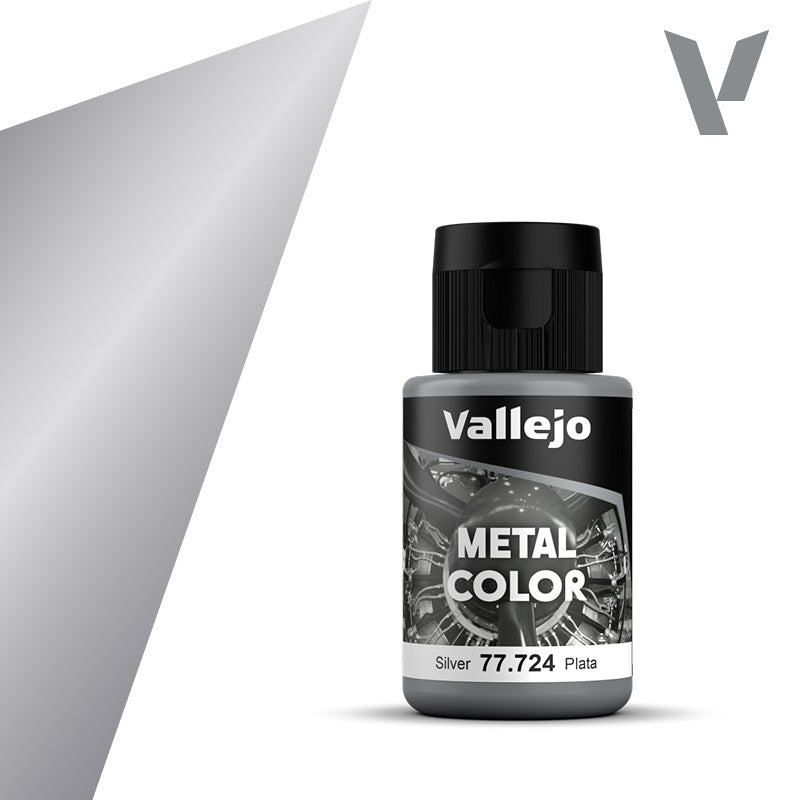 Vallejo Acrylic Paints 77724 Metal Color Paint, Sliver (32ml)