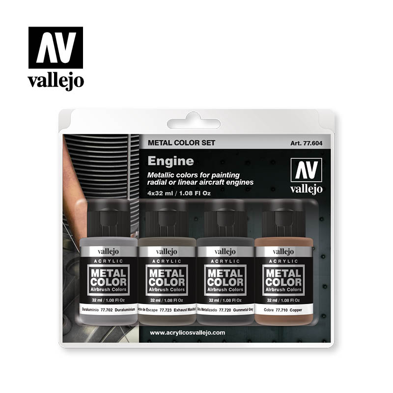 Vallejo Acrylic Paints 77604 Engine Paint Set (4-Pack)