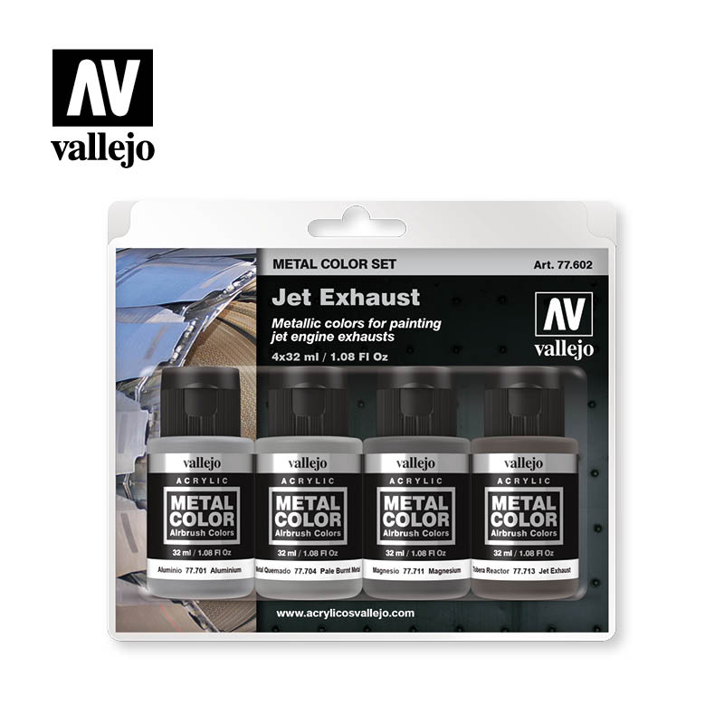 Vallejo Acrylic Paints 77602 Jet Exhaust Paint Set (4-Pack)