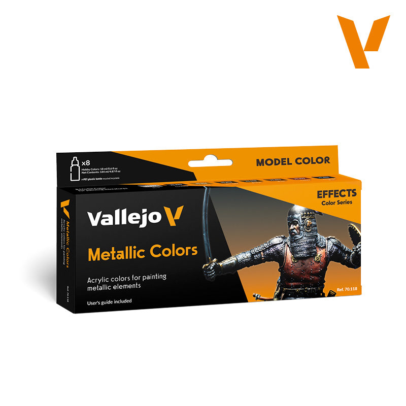 Vallejo Acrylic Paints 70118 Metallic Model Paint Set (8-Pack)