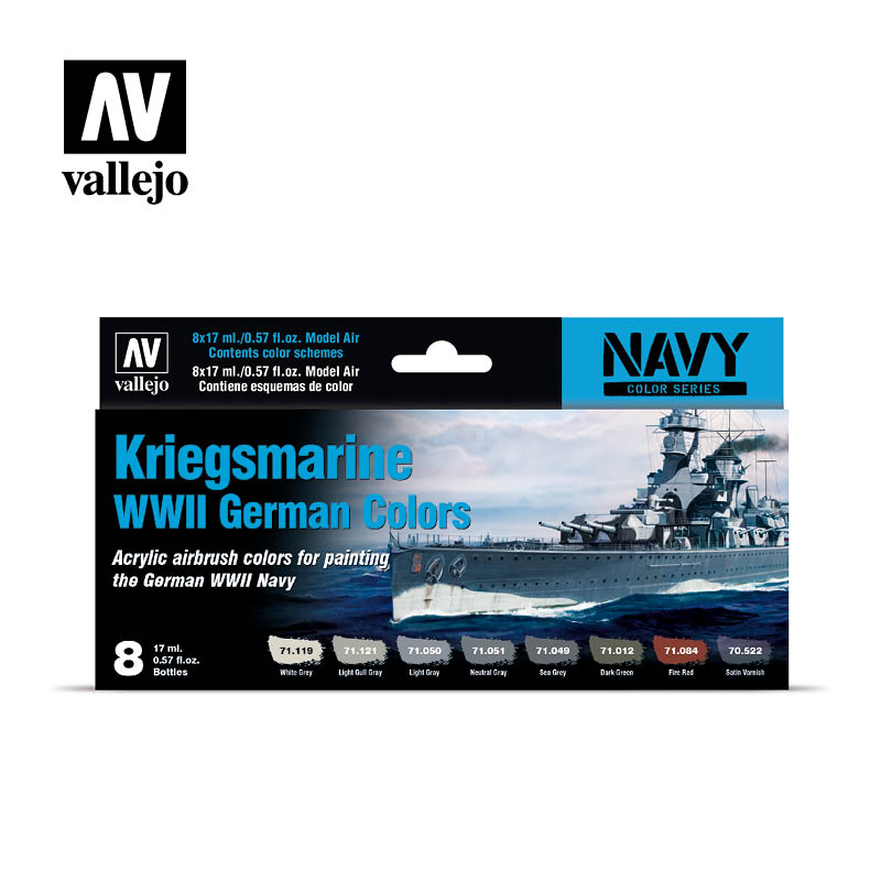 Vallejo Acrylic Paints 71615 Kriegsmarine WWII German Colors Paint Set (8-Pack)