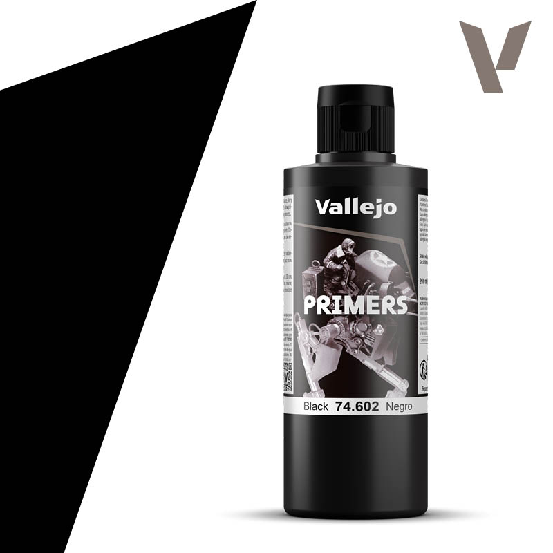 Vallejo Acrylic Paints 74602 Primer Paint, Black (200ml)