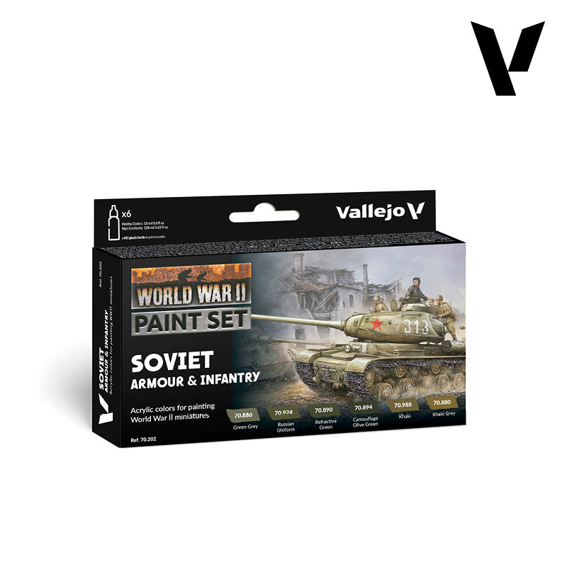 Vallejo Acrylic Paints 70202 Soviet Armour & Infantry Paint Set (6-Pack)