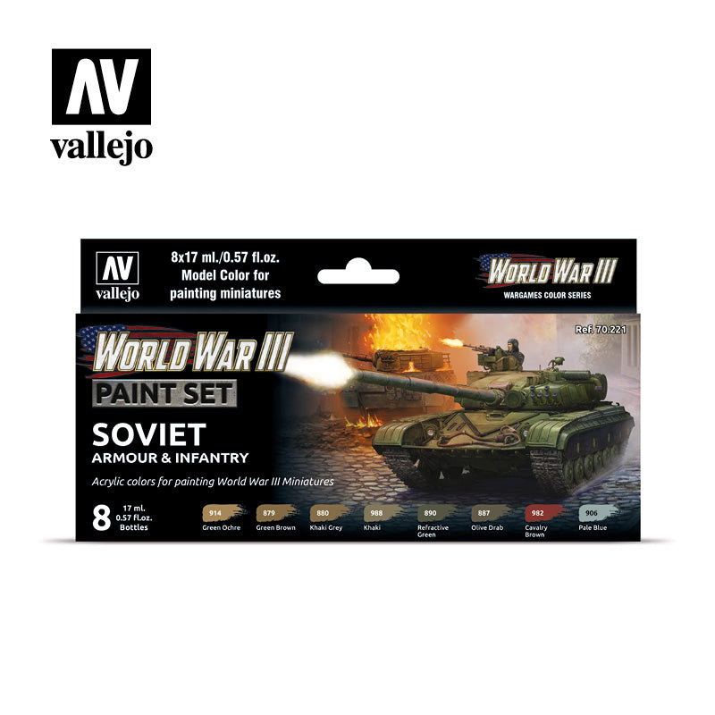 Vallejo Acrylic Paints 70221 Soviet Armour & Infantry Paint Set (8-Pack)