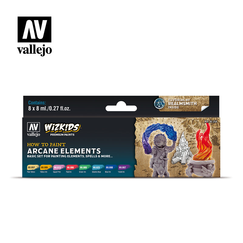 Vallejo Acrylic Paints 80258 Arcane Elements Paint Set (8-Pack)