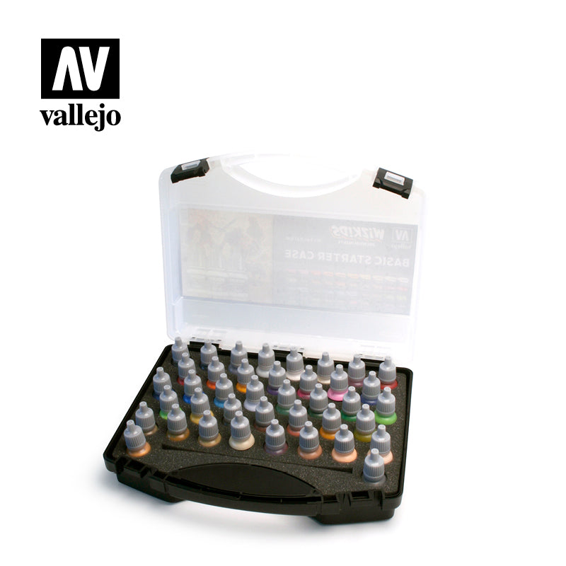 Vallejo Acrylic Paints 80260 Basic Starter Case Paint Set (40-Pack)