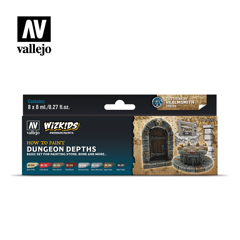 Vallejo Acrylic Paints 80251 Dungeon Dephts Paint Set (8-Pack)