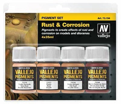 Vallejo 73194 Rust+Corrosion Pigmnt Pwdr 4pk