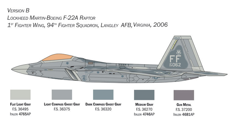 Italeri 2822 - SCALE 1 : 48 F-22 A Raptor