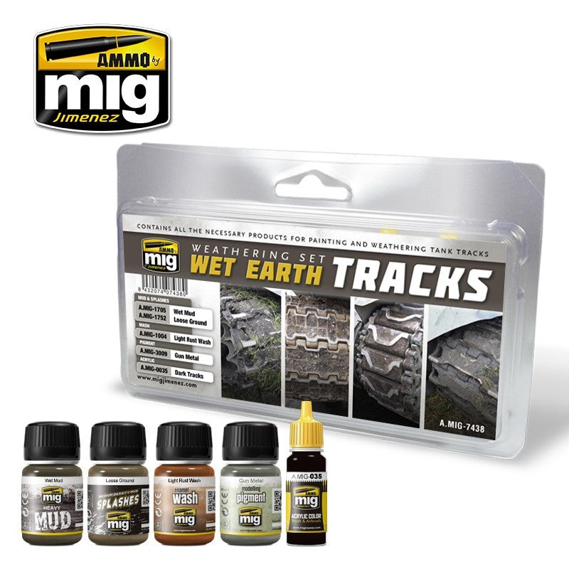 Ammo Mig Wet Earth Tracks Weathering Set