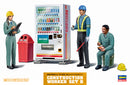 Hasegawa Models 66006 Construction Worker Set B (3-piece resting Set & Accessories) 1:35 Scale Model Kit