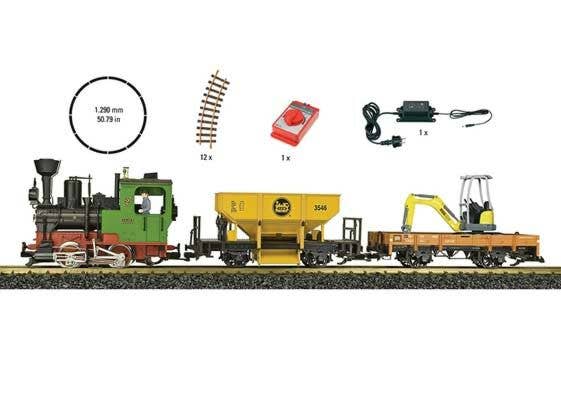 LGB G L72403 Work Train Starter Set, With Steam & Sound 120V