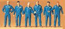 Preiser 72406 Working People, 1/72 Scale, Mechanics in Overalls (6)