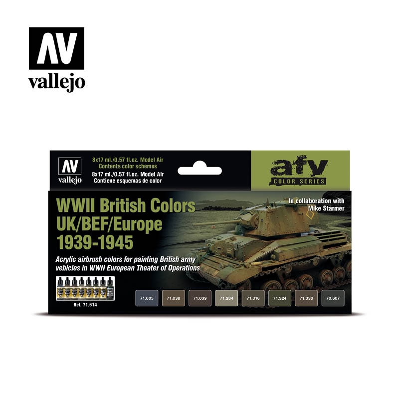 Vallejo Acrylic Paints 71614 WWII British Colors UK/BEF/Europe 1939-45 Paint Set (8-Pack)