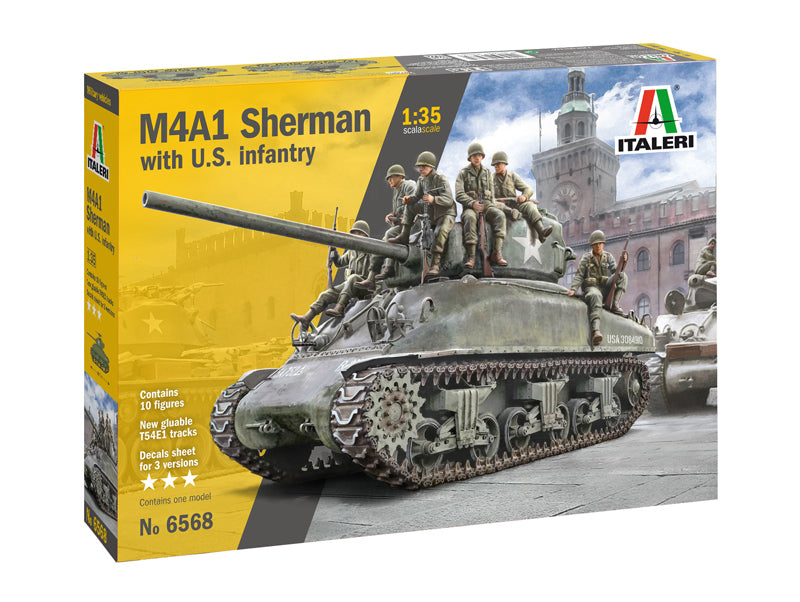 Italeri 6568 - SCALE 1 : 35 M4A1 SHERMAN with U.S. infantry