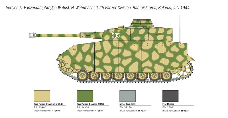 Italeri 6578 - SCALE 1 : 35 Pz. Kpfw. IV Ausf. H