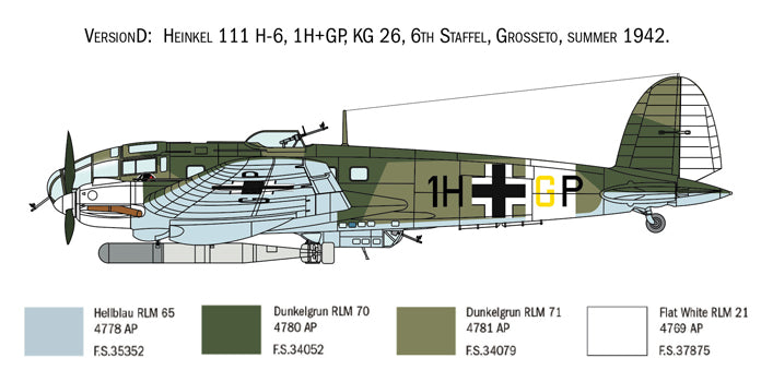 Italeri 1436 - SCALE 1 : 72 HEINKEL HE111H