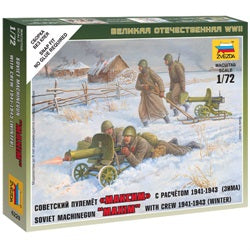 Zvezda 6220 Soviet Machine-Gun w/Crew 1:72