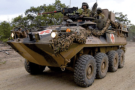 Trident Miniatures 87155 Australian Light Armored Vehicles - Metal & Resin Kit -- ASLAV-A Ambulance, HO Scale