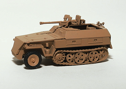 Trident Miniatures 90325 Former German Army WWII - SdKfz 250 Series Half-Tracks -- 250 Armored Pesonnel Carrier with Anti-Tank Gun, HO Scale