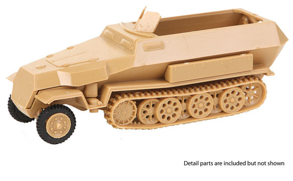 Trident Miniatures 90396 Sdkfz 251 Series Half-Track - German Army - Kit -- 3 Model C Armored Personnel Carrrier - Command Unit with Radio, HO Scale