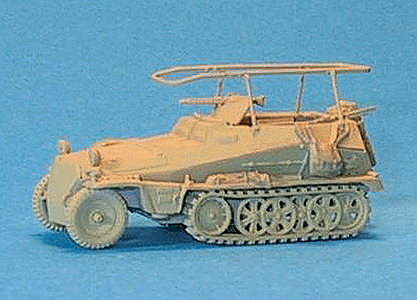 Trident Miniatures 90249 Military - Former German Army WWII - SdKfz 250 Series Half-Tracks -- 250/3 Armored Personnel Carrier Radio Command Unit (Early Model), HO Scale