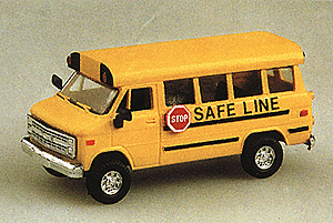 Trident Miniatures 90076 Chevrolet School Bus -- Safe Line (yellow, black), HO Scale