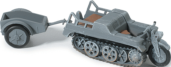 Trident Miniatures 90124 Military - German WWII - Motorcycles -- NSU HK-101 "Kettenkraftrad" Half-Track (Sd.Kfz. 2) (Desert Tan), HO Scale