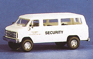 Trident Miniatures 90112 Military - United States Navy (Modern) - Light Trucks -- Chevrolet Personnel Van - Naval Consolidated Brig (white, "Security" Slogan), HO Scale