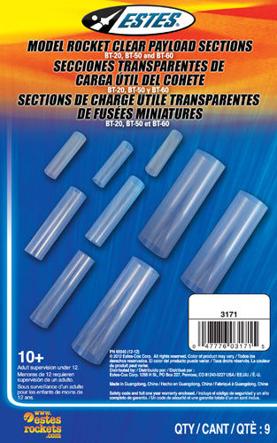 Estes Rockets 3171 Clear Payload Section Assortment