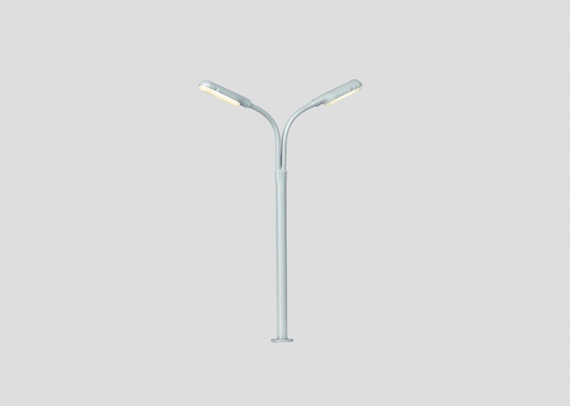 Double Curved Streetlight - Height 100 mm / 3-15/16", HO Scale