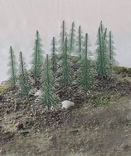 Rock Island Hobby RIH024202 Snow Covered Fir 8pc 3.5"; 8pc 4.3"