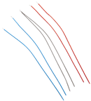 Detail Associates 1513 MU Jumper Cable .020" Vinyl 3" Long pkg(6) -- 2 Each Red, Blue & Gray, HO Scale