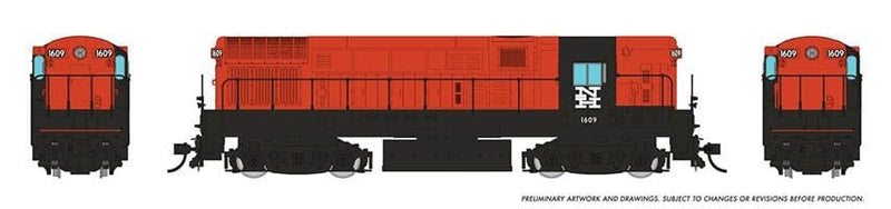 PREORDER Rapido 044033 HO FM H16-44 - Standard DC -- New Haven 1609 (Alpert Scheme, vermillion, black)