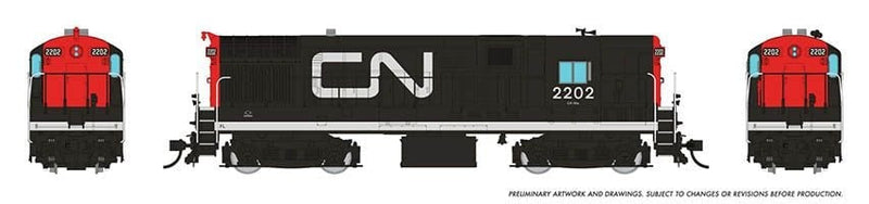 PREORDER Rapido 044534 HO FM H16-44 - Sound and DCC -- Canadian National 2202 (black, white, red, Noodle Logo)