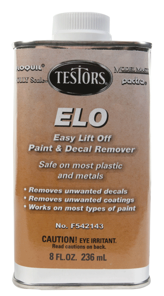 Testors F542143 Model Master(R) - Paint & Decal Remover -- Easy Lift Off (E.L.O.) - Clear - 8oz 237mL