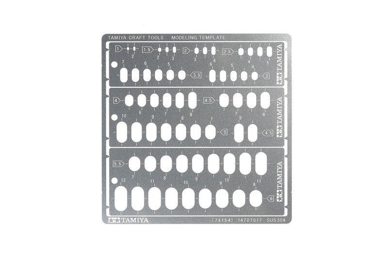 Tamiya 74154 MODELING TEMPLATE Rounded Rectangles/1-6mm