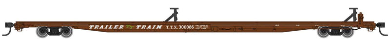 WalthersMainline 910-5535 85' General American G85 Flatcar - Ready to Run -- TTX (Brown)