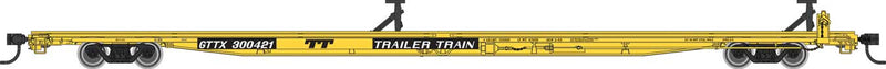 WalthersMainline 910-5555 85' General American G85 Flatcar - Ready to Run -- GTTX (Yellow)