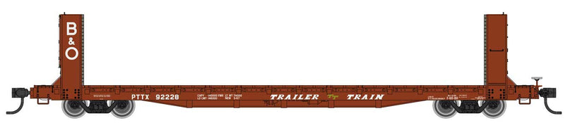 WalthersMainline 910-5813 60' Pullman-Standard Bulkhead Flatcar (48' IL) - Ready to Run -- Trailer-Train with B&O Bulkheads