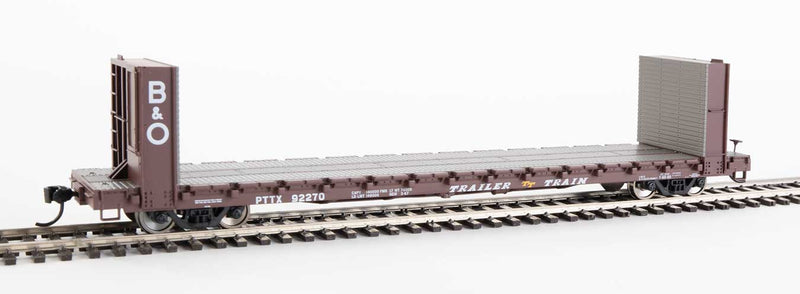 WalthersMainline 910-5815 60' Pullman-Standard Bulkhead Flatcar (48' IL) - Ready to Run -- Trailer-Train with B&O Bulkheads